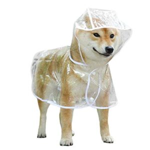 dog raincoat, waterproof pet raincoats with poncho hood, portable transparent dog rain coat lightweight dog rain jacket for outdoor walking in rainning days
