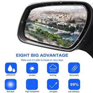 Car Rearview Mirror Film Rainproof, 4pcs Waterproof Mirror Film Anti Fog Nano Coating Car Film for Car Mirrors and Side Windows