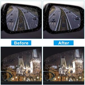 Car Rearview Mirror Film Rainproof, 4pcs Waterproof Mirror Film Anti Fog Nano Coating Car Film for Car Mirrors and Side Windows