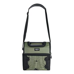 igloo 16-can dual compartment insulated gripper lunch bag,green