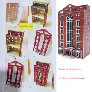 ATINGSHOKB N Scale Building 1:150 Train Railway Modern City Shopping Mall Buildings House Assembled Architectural for Model Train Layout
