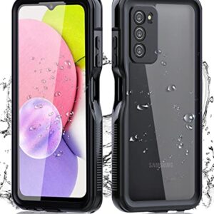 Hllhunkhe for Samsung Galaxy A03S Waterproof Case with Built-in Screen Protector - Rugged Full Body Underwater Dustproof Shockproof Drop Proof Protective Cover for Samsung Galaxy A03S - Black