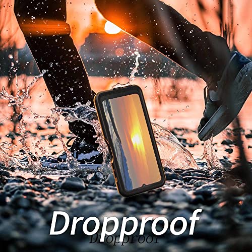 Hllhunkhe for Samsung Galaxy A03S Waterproof Case with Built-in Screen Protector - Rugged Full Body Underwater Dustproof Shockproof Drop Proof Protective Cover for Samsung Galaxy A03S - Black