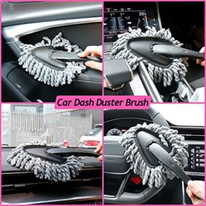 THINKWORK Pink Car Duster Interior Kit, Perfect Car Detailing Kit, Car Detailing Brush Kit for Cleaning Windows,Windshield,Dashboard and Air Vents Suitable for All Cars