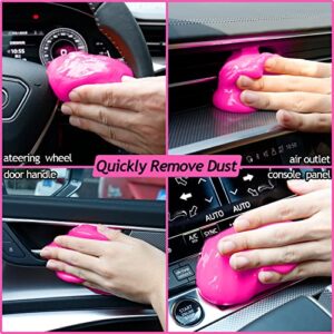 THINKWORK Pink Car Duster Interior Kit, Perfect Car Detailing Kit, Car Detailing Brush Kit for Cleaning Windows,Windshield,Dashboard and Air Vents Suitable for All Cars