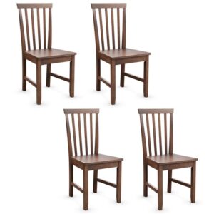 ergomaster dining chairs set of 4 slat back walnut wood restaurant chairs traditional side chairs