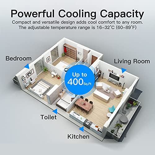 8,000 BTU Portable Air Conditioners Cools up to 350 Sq.ft, Portable AC Built-in Cool, Dehumidifier, Fan Modes, Room Air Conditioner with Remote Control/Installation Kits, White