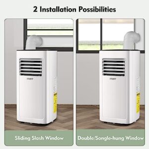 8,000 BTU Portable Air Conditioners Cools up to 350 Sq.ft, Portable AC Built-in Cool, Dehumidifier, Fan Modes, Room Air Conditioner with Remote Control/Installation Kits, White