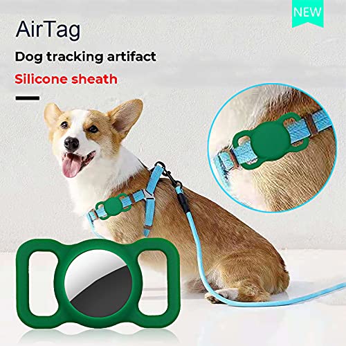 AirTag Dog Callor Holder Case Pets Casts Cover Compatible for Apple Air Tag Finder Tracker Black Pack 2