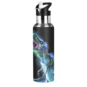 dinosaur water bottle with straw lid thermos kids insulated stainless steel water flask 20 oz dinosaur with sparkling