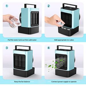TOCOOL Portable Air Conditioner Fan, Personal Mini Evaporative Air Cooler Quiet Desk Fan, Humidifier Misting Fan for Home Office Bedroom Indoor Outdoor, Blue, GXZ-F830