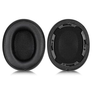 sr50bt earpads replacement protein leather ear pads cushions cover repair parts compatible with audio-technica ath-sr50bt wireless over-ear headphones (black with buckle)