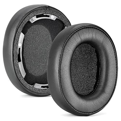 SR50BT Earpads Replacement Protein Leather Ear Pads Cushions Cover Repair Parts Compatible with Audio-Technica ATH-SR50BT Wireless Over-Ear Headphones (Black with Buckle)