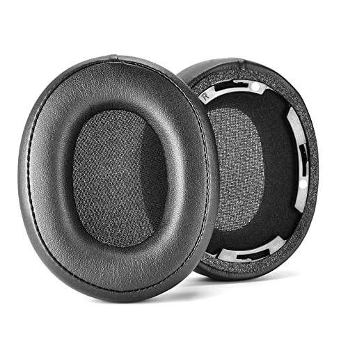 SR50BT Earpads Replacement Protein Leather Ear Pads Cushions Cover Repair Parts Compatible with Audio-Technica ATH-SR50BT Wireless Over-Ear Headphones (Black with Buckle)