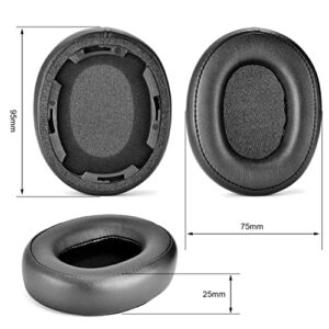 SR50BT Earpads Replacement Protein Leather Ear Pads Cushions Cover Repair Parts Compatible with Audio-Technica ATH-SR50BT Wireless Over-Ear Headphones (Black with Buckle)