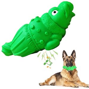 xrvuyclh squeaky dog chew toys for aggressive chewers toughest non-toxic natural rubber long lasting dog toys for medium large dogs chew fun dental care training teething durable toys (green)