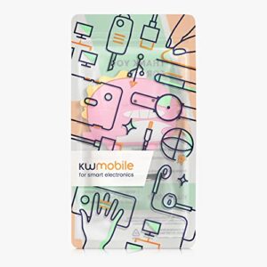 kwmobile Silicone Case Compatible with Huawei Freebuds Pro - Case Soft Cover - Cute Dinosaur Pink/White/Dark Pink