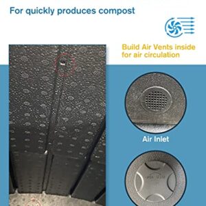 Insulated Compost Bin with Ventilation System - Quickly Composting All Year Round,A Reservoir at The Bottom Design to Collect The Leachate (30 Gal,Black)