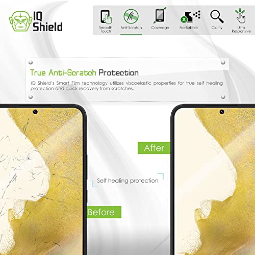 IQShield Screen Protector Compatible with Samsung Galaxy S22 (2-Pack) Anti-Bubble Clear TPU Film