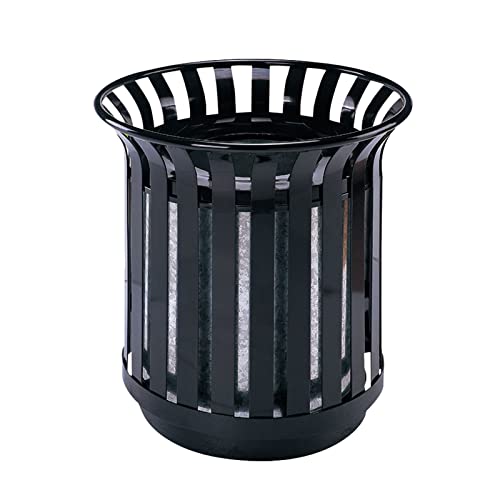 ORULA Outdoor Metal Slatted Trash Receptacle,Waste Receptacle，Commercial Trash Cans,Zone Round Garbage Bin,Square Hotel Street Patio Indoor Metal Standard Waste Receptacle