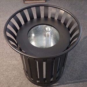 ORULA Outdoor Metal Slatted Trash Receptacle,Waste Receptacle，Commercial Trash Cans,Zone Round Garbage Bin,Square Hotel Street Patio Indoor Metal Standard Waste Receptacle