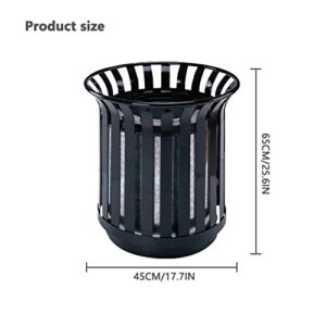 ORULA Outdoor Metal Slatted Trash Receptacle,Waste Receptacle，Commercial Trash Cans,Zone Round Garbage Bin,Square Hotel Street Patio Indoor Metal Standard Waste Receptacle