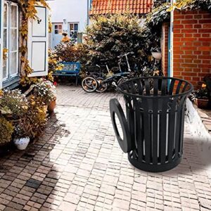 ORULA Outdoor Metal Slatted Trash Receptacle,Waste Receptacle，Commercial Trash Cans,Zone Round Garbage Bin,Square Hotel Street Patio Indoor Metal Standard Waste Receptacle