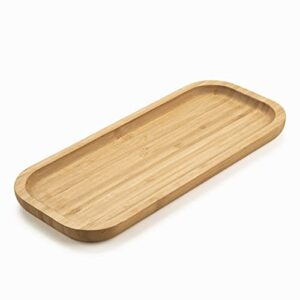 bamboo vanity tray, bathroom counter tray, toilet tank top tray for organizing and decor display, 11.8 x 5.1 x 0.8 inch