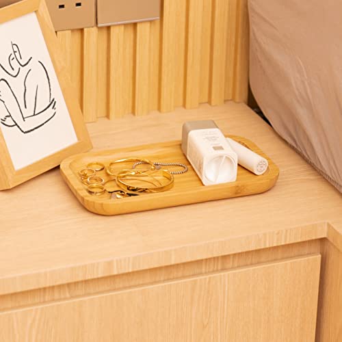 Bamboo Vanity Tray, Bathroom Counter Tray, Toilet Tank Top Tray for Organizing and Decor Display, 11.8 x 5.1 x 0.8 inch