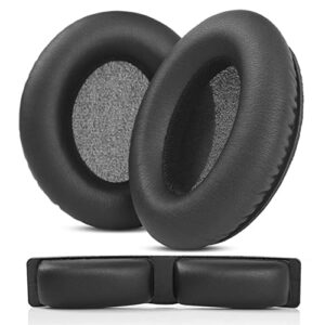 taizichangqin kns8400 ear pads headband ear cushions earpads replacement compatible with krk kns 8400 kns 6400 headphone protein leather black