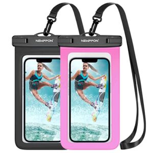 newppon waterproof cell phone pouch : 2 pack universal floating dry bag holder for android samsung galaxy s22 ultra 5g s21 s20 fe s10 s10e c10 s9 note 20 10 edge plus a72 a52 a03 core m32 for beach