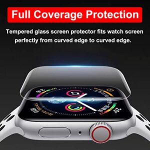 ZPIAR [2 Pack Tempered Glass Screen Protector for Apple Watch Series 7/8 45mm Full Screen Coverage Anti-Scratch Bubble Free Waterproof Ultra HD Film for iWatch Series 7/8 (45mm, Clear)