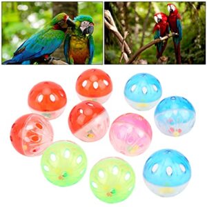 Bird Chew Toy Ball, 10Pcs Colorful Plastic Parrot Cage Bird Ball Toy Jingle Balls Cage Accessories Parakeet Chewing Pet Bite Ball for Chewing Training Biting