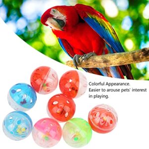 Bird Chew Toy Ball, 10Pcs Colorful Plastic Parrot Cage Bird Ball Toy Jingle Balls Cage Accessories Parakeet Chewing Pet Bite Ball for Chewing Training Biting