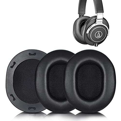 ATH-M70X Earpads Replacement Protein Leather Ear Pads Cushions Cover Repair Parts Compatible with Audio-Technica ATH-M70X Closed-Back Dynamic Professional Studio Monitor Headphones (Black)