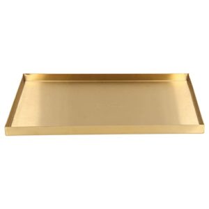 11.9x8.0 in gold rectangle storage tray stainless steel tea fruit trays desktop cosmetics perfume jewelry organizer serving tray for home living room, kitchen, bathroom, hotel
