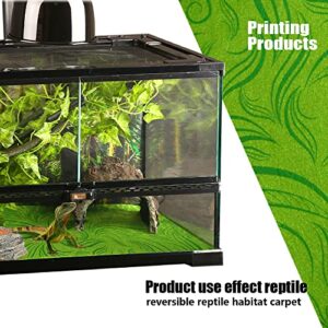 REP BUDDY 2 Pack Rainforest Tropical Reptile Carpet Mat Substrate, Terrarium Liner Bedding, for Lizard,Chameleon,Gecko,Snake,Ceratophrys with Tweezers Feeding Tong (10 Gallon(21.5x11.5in))
