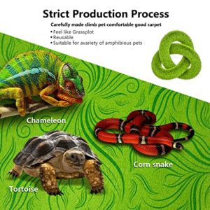 REP BUDDY 2 Pack Rainforest Tropical Reptile Carpet Mat Substrate, Terrarium Liner Bedding, for Lizard,Chameleon,Gecko,Snake,Ceratophrys with Tweezers Feeding Tong (10 Gallon(21.5x11.5in))