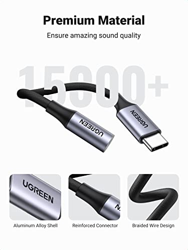 UGREEN USB-C to Lightning Audio Adapter Bundle with Braided USB C to 3.5mm Audio Adapter Compatible with Samsung Galaxy S21