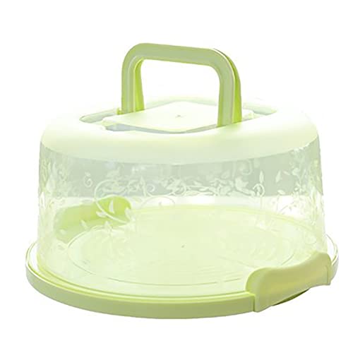 Cake Carrier with Handle 9'' Cake Keeper Portable Round Cake Container, Cake Holder Cake Storage Box (Green, One Size)