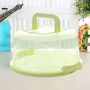 Cake Carrier with Handle 9'' Cake Keeper Portable Round Cake Container, Cake Holder Cake Storage Box (Green, One Size)