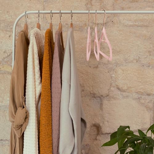 PUREVACY Velvet Non Slip Hangers Rose Gold 17.5", Pack of 25 Slim Velvet Hangers, Durable and Thin Velvet Coated Hangers for Clothes, Lightweight Velvet Hangers with Rose Gold Hooks