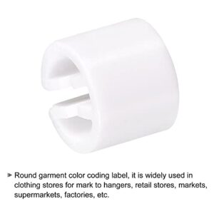 MECCANIXITY Clothes Hanger Marker Blank Fit 3.5mm Rod for Garment Color Coding White Count 300