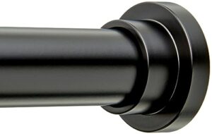 amazon basics adjustable indoor outdoor tension curtain rod, 54-90" length, black