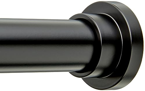 Amazon Basics Adjustable Indoor Outdoor Tension Curtain Rod, 54-90" Length, Black