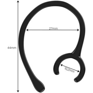 Ear Hooks for Wireless Headset 10mm Large Clamp Holder Clips, Replacement Ear Loops Earpiece Accessories, Black, 9 Pack