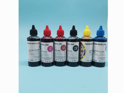 Inkpro 6x100ml Premium CISS Refillable Ink Refill Bottle Compatible with Epson XP-15000 XP15000 Cartridge 312 314