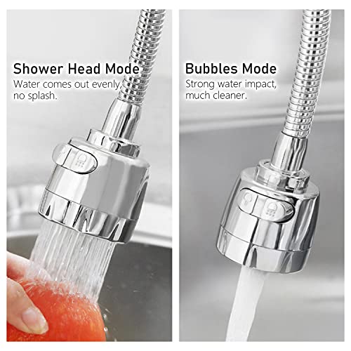 Kitchen Faucet Sprayer Attachment 360° Rotatable Anti-Splash Water Saving Tap Kitchen Faucet Head Faucet Extender with Universal Adapter Set Kitchen Sink Accessories Tools