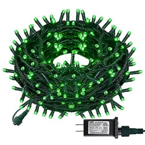 dazzle bright christmas string lights, 100 led 33 ft connectable fairy lights with 8 modes, waterproof christmas decorations for indoor outdoor holiday party home tree decor (green)