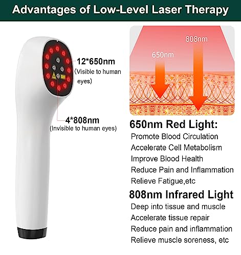 iKeener Handheld Red Light Therapy for Dogs,Portable LLLT Vet Device for Dogs and Pets, 650nm & 808nm Infrared Therapy for Pain Relief,Itching Skin & Wound Care in Dogs, Cats, Horses